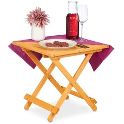 Relaxdays Kleiner Klapptisch aus Holz Hellbraun