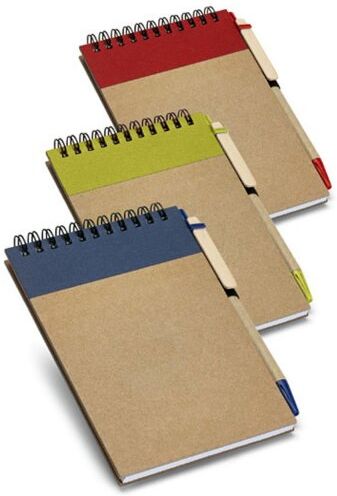 Block notes eco A6 con penna, carta riciclata, copertina rigida Personalizzate o neutre