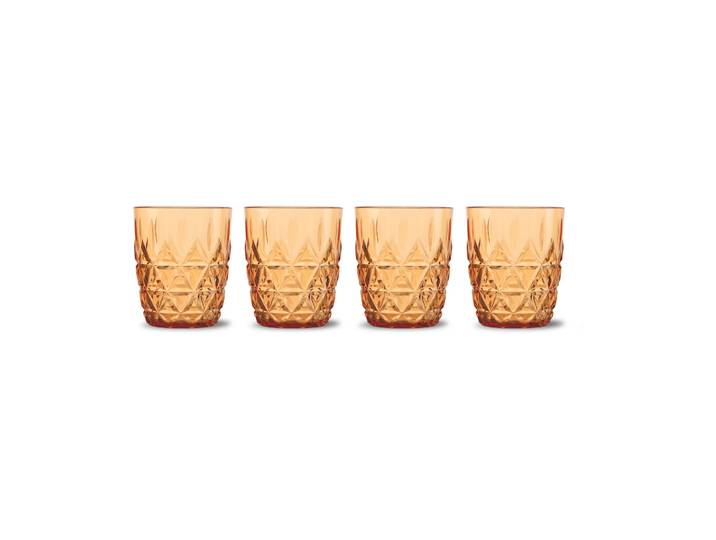 Sagaform Verre à eau 28 cl Picknick Juni lot de 4 Ambre