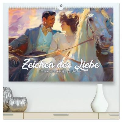 Zeichen der Liebe Impressionistische Bilder (hochwertiger Premium Wandkalender 2027 DIN A2 quer), Kunstdruck in Hochglanz