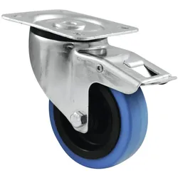 ROADINGER Lenkrolle 100mm BLUE WHEEL mit Bremse