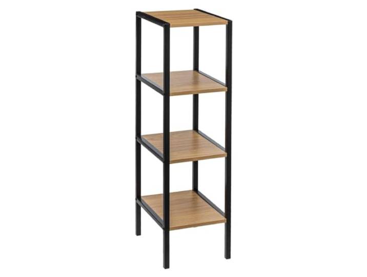 Five – Regal mit 4 Böden, Höhe 80 cm, Schwarz und Natur