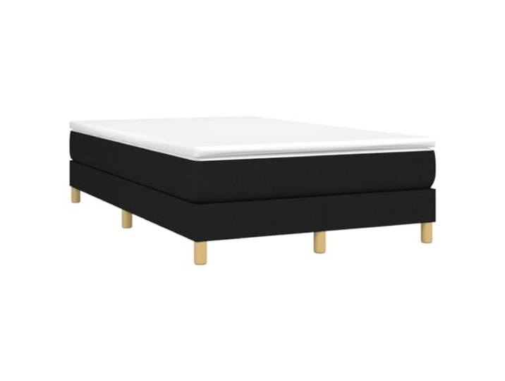 PUGYNBK Boxspringbett mit Matratze, Stoff, schwarz, 120 x 190 cm Gefederte Federn, mittelfeste Unterstützung, Lattenrost im Lieferumfang enthalten, atmungsaktiver Stoff
