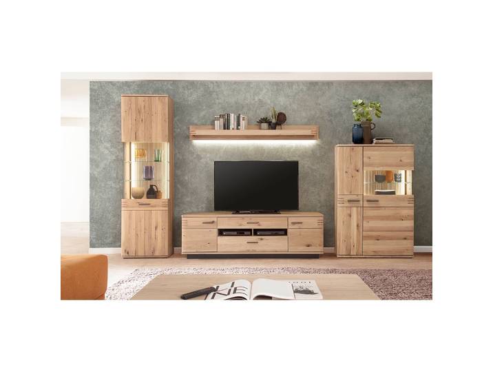 Standvitrine 60 x 208 x 37cm Braun