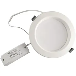 McLED, Deckenleuchte, Einbauleuchte Faro IP44 10W 3000K ø 113mm weiss (780 lm)