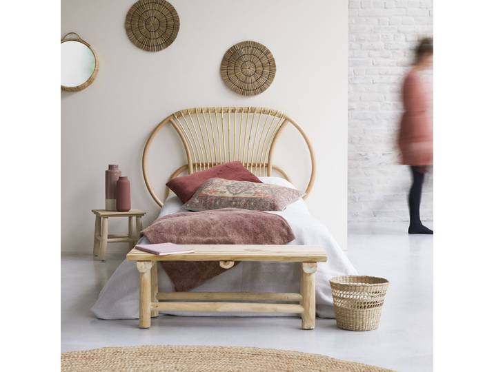 Kopfteil aus Rattan für Einzelbett Bett 120 cm Breite Schlafzimmer Tikamoon - Natur