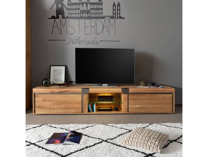 TV-Board Wildeiche / Zerreiche 260x48x50 natur geölt NEW AMSTERDAM #04