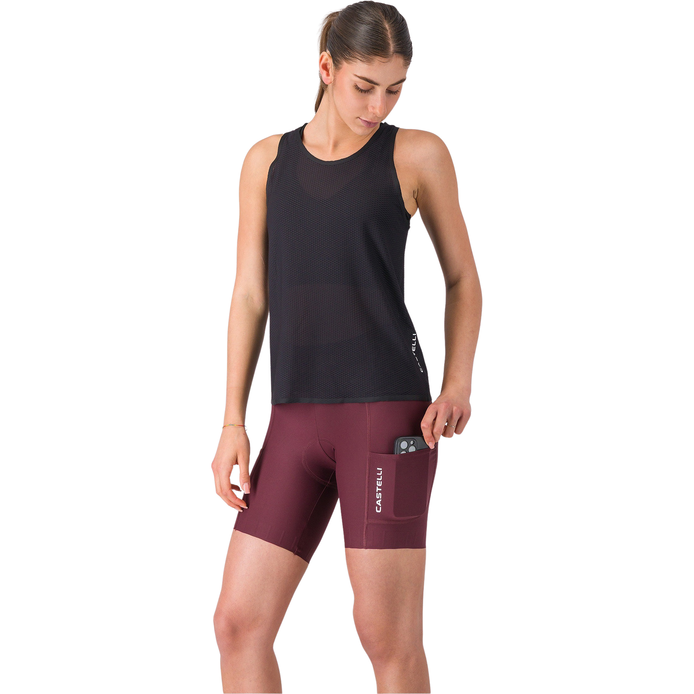 Castelli Comfort Travel Radhose kurz Damen Fahrradhose rot Größe M Rennrad Elastisch