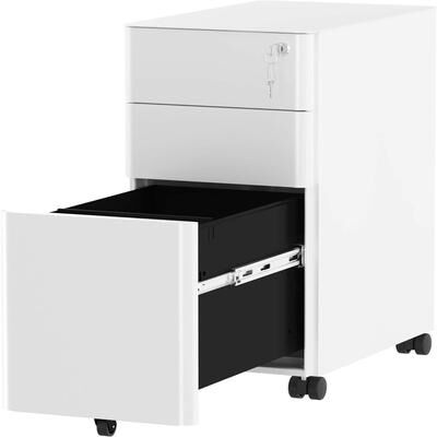 No "3-Drawer Slim File Cabinet with Lock - 11.8""D x 11.8""W x 23.4""H"