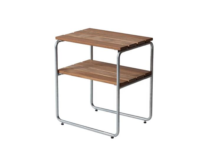 Grythyttan Stålmöbler Table d appoint Grythyttan Teck-structure en acier avec galvanisation à chaud'