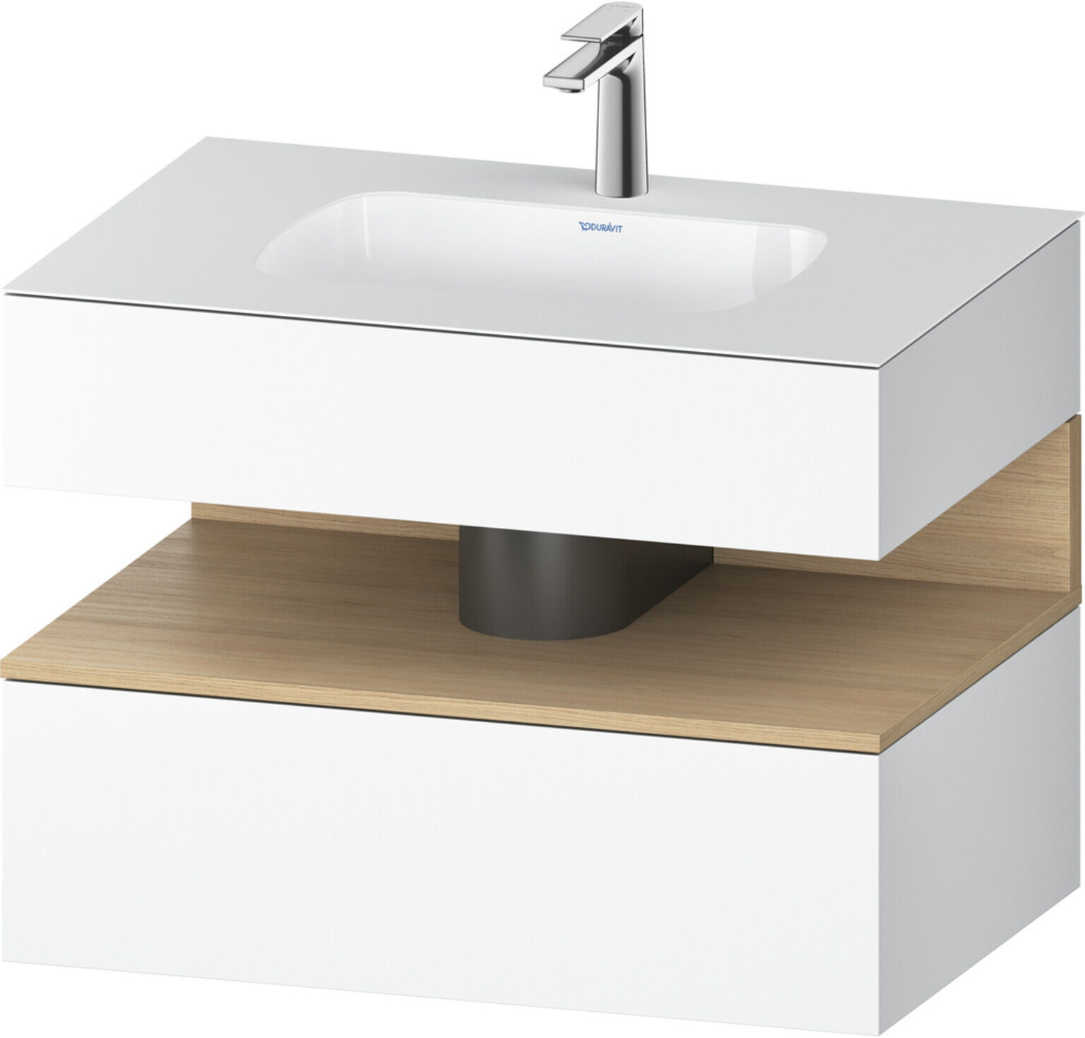 Duravit Einbauwaschtisch-Möbel-Set Qatego 80x55x60cm, Ei nat/weiß ma, Konsolen-Waschtischunterbau (QA4785030180000)