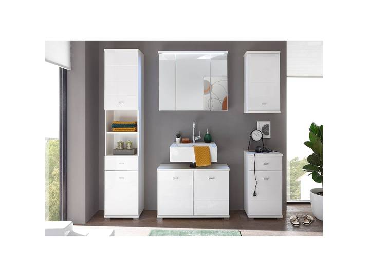 Armoire à miroir 80cm Blanc/Blanc