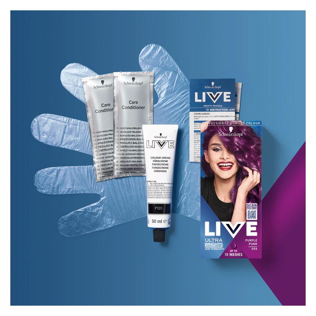 Schwarzkopf Live Ultra Brights or Pastel Hair Dye 094 Purple Punk (094 Purple Punk) (2263148)