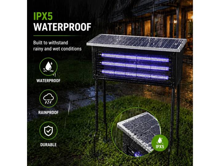 Lampe Solaire Extérieure Étanche Anti-Moustiques JOYINLED pour Jardin et Cour – Piège à Insectes et Répulsif Anti-Moustiques