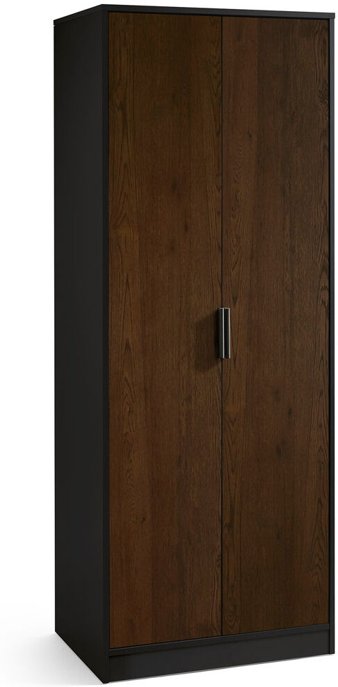 Latitude Run Aaidyn 2 Door Wardrobe Walnut/Black 77cm W X 53cm D