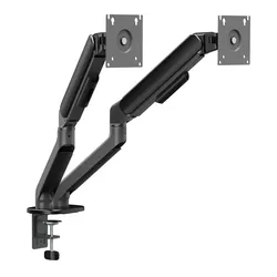 ITB STANDARD Dual-Monitorarm (Tisch, 32", 10 kg), Monitor Halterung, Schwarz