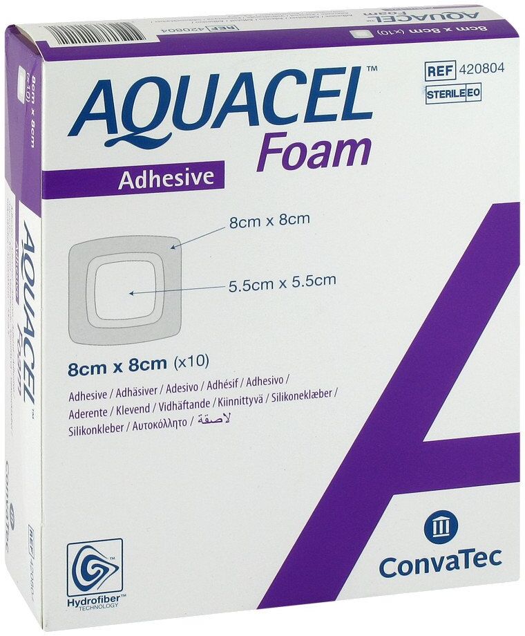 Aquacel Foam adhäsiv 8x8cm Verband