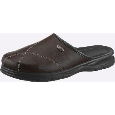 Pantoffel, Herren, Gr. 41, braun (schoko), Lederimitat, Schuhe