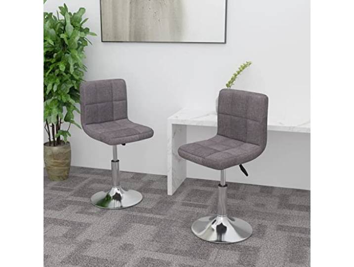 KGHFDVB Esszimmerstühle 2 STK. Drehbar Taupe Stoff Höhenverstellbar 360 Grad drehbar, Gasdruckfeder, verchromtes Stahlgestell, moderner Stil
