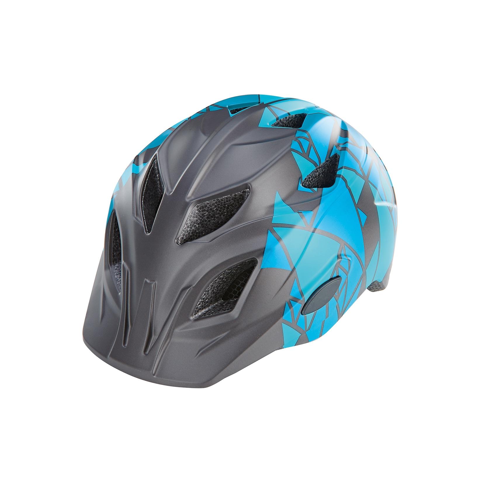 Kinder-Fahrradhelm, Inmold Technologie, mit LED-Licht und Reflektionsstreifen, Größe: 48-52 cm, Farbe: blau