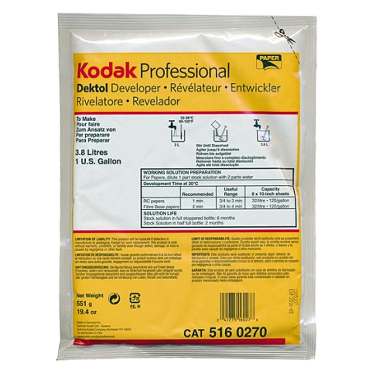 Kodak Dektol Developer Packet 1GL 1011 (1058296)