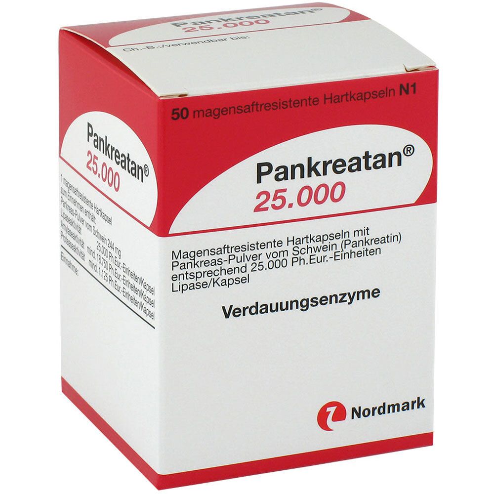 Pankreatan 25.000 magensaftresistente Hartkapseln 50 St Magensaftresistente