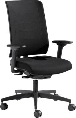 Schäfer Shop Genius Bürostuhl SSI PROLINE PREMIUM P1, teilautomatische Synchronmechanik, mit Armlehnen, Polster-Rückenlehne, schwarz