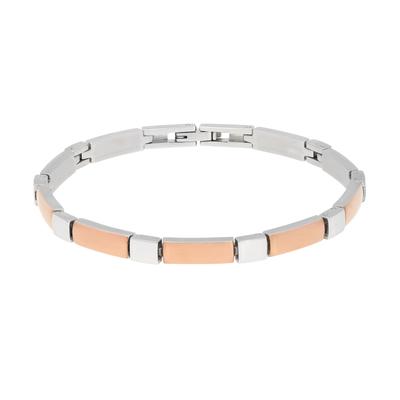 Gliederarmband TITANIA "Titanarmband", grau (roségoldfarben), Armbänder, Damen, Titan, Gliederarmband, bicolor