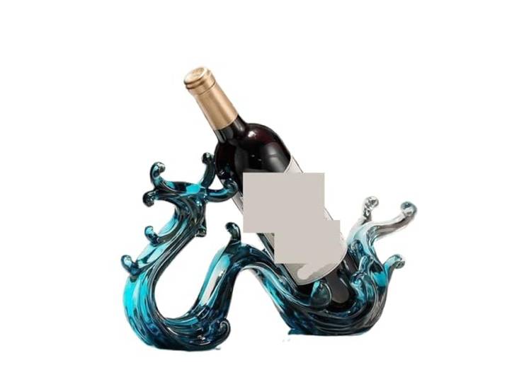 SAGELSHN Deco Weinregal Weinregal Aus Harz In Wellenform for Flaschendisplay Zur Dekoration für Restaurant, Bar(Blue)