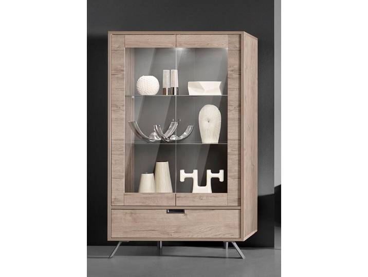 Vitrine HOME AFFAIRE Palma , braun (eichefarben), Schränke, Vitrine, Höhe 176 cm