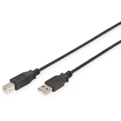 DIGITUS AK-300102-018-S USB-Kabel Typ A-B St./ St. 1,8m schwarz