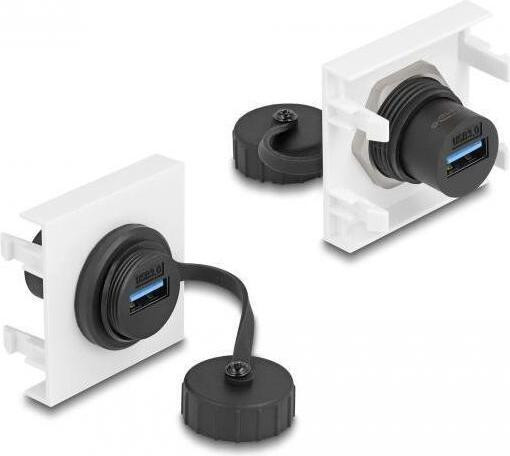 Delock Easy 45 Modul USB 3.2 Gen 1 Type-A Connector, Zwart en Wit, 45 x 45 mm