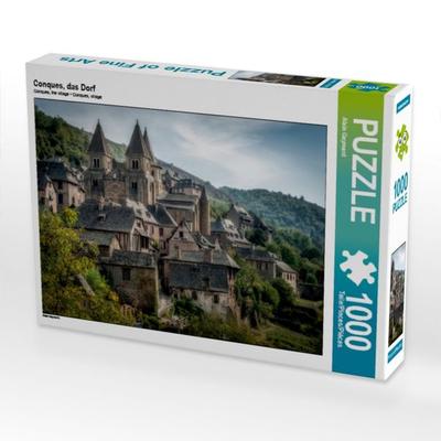 CALVENDO Puzzle Conques, das Dorf | 1000 Teile Lege-Größe 64x48cm Foto-Puzzle für glückliche Stunden
