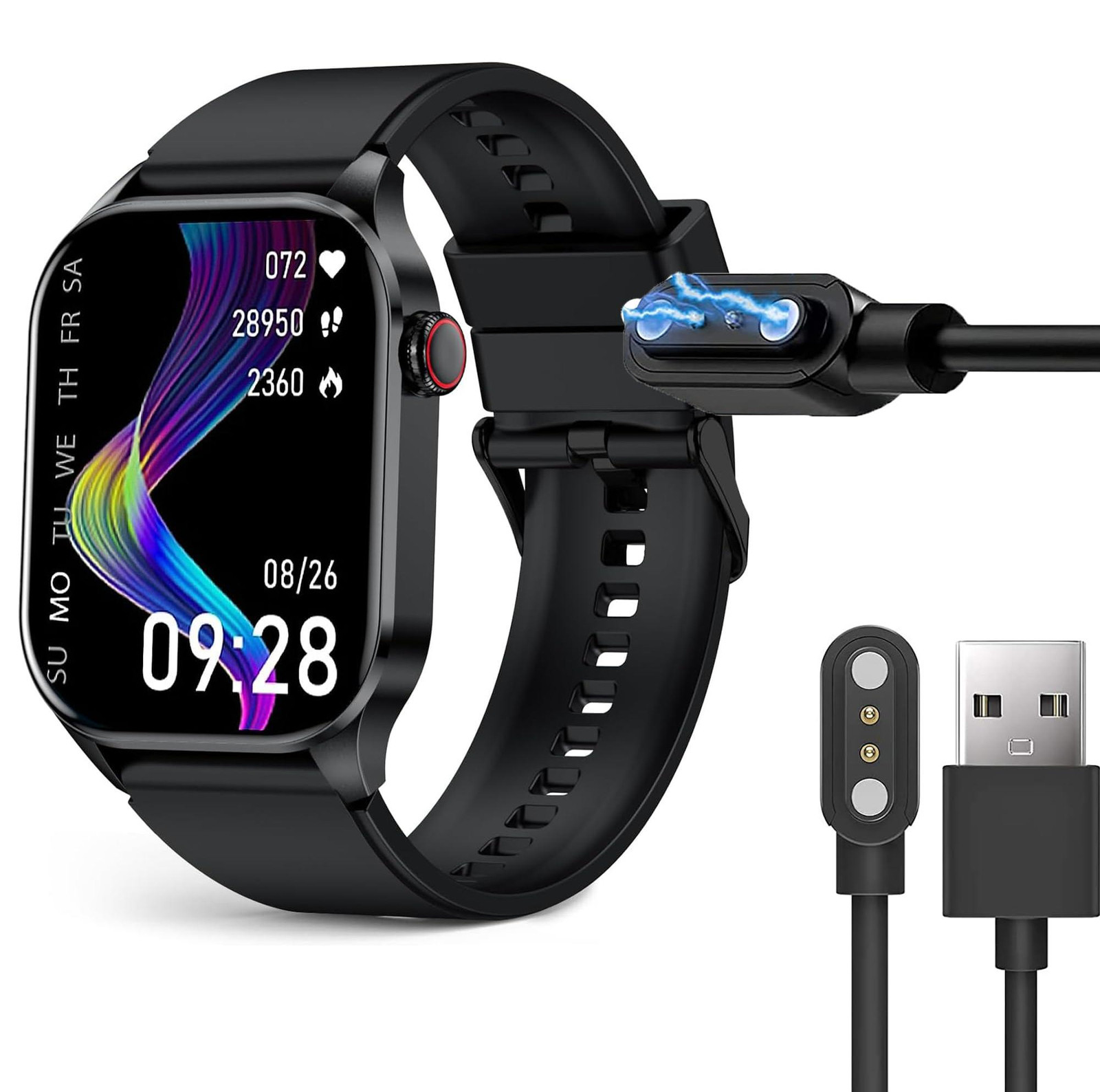 Lamshaw magnetische oplader compatibel met de IYDEE T98 smartwatch 2,04 inch