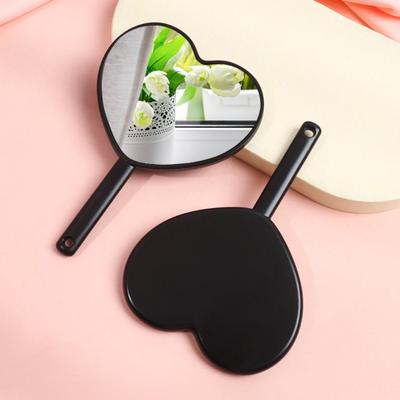 Fusion Finds Sweet Heart Handheld Makeup Mirror Cute Portable Beauty Mirror For Travel & Daily Touch Ups black