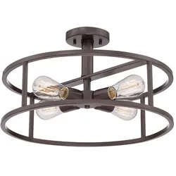 Deckenleuchte Lampe Wohnzimmerleuchte Stahl Bronze 4 Flammig Vintage-Design