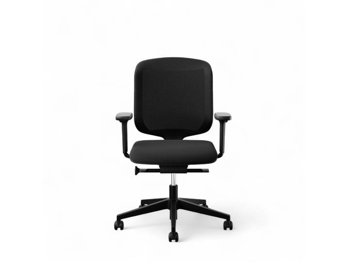 Giroflex 434 Chair 2 Go office chair with 1D armrests, Black/Black, New, Ergonomic chair - ideal for flexible working
