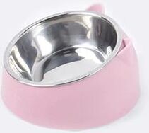 Inspired Finds Elevated Stainless Steel Pet Bowl With 15 Tilt For Cats And Small Dogs pink