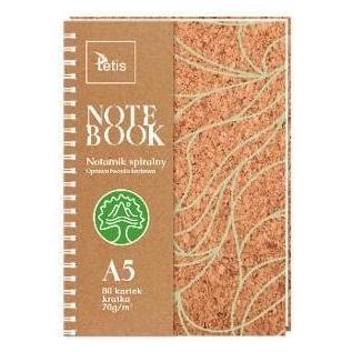 Tetis Spiralnotizbuch A5/80K kariert Kork (A5, Kariert, Harter Einband) (43094453)