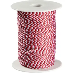 SPRINTIS Kordel, rot weiß, 2 mm, 100 m Rolle, 2-fach gedreht, vielseitige Bastelkordel für kreative DIY-Projekte, Dekoration und Handwerksarbeiten, Viskose, weiß, rot