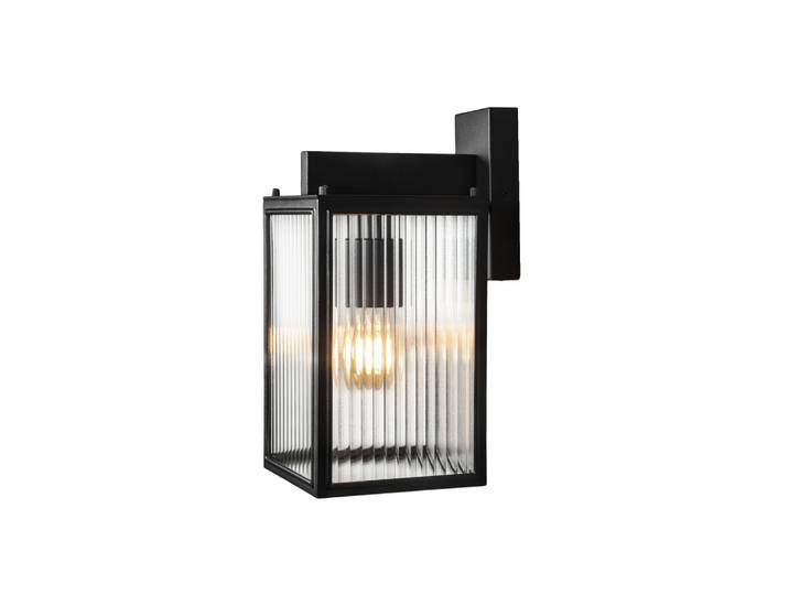 Wandlamp Carpi zwart met ribbel glas KonstSmide - 7352-751