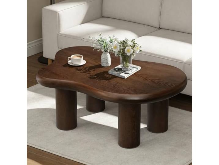 RZTPYS Wolken-Couchtisch für das Wohnzimmer, Brown 117cm Moderner Couchtisch Süßer unregelmäßiger Teetisch für den Innenbereich mit 3 stabilen Stützbeinen – geeignet für Schlafzimmer