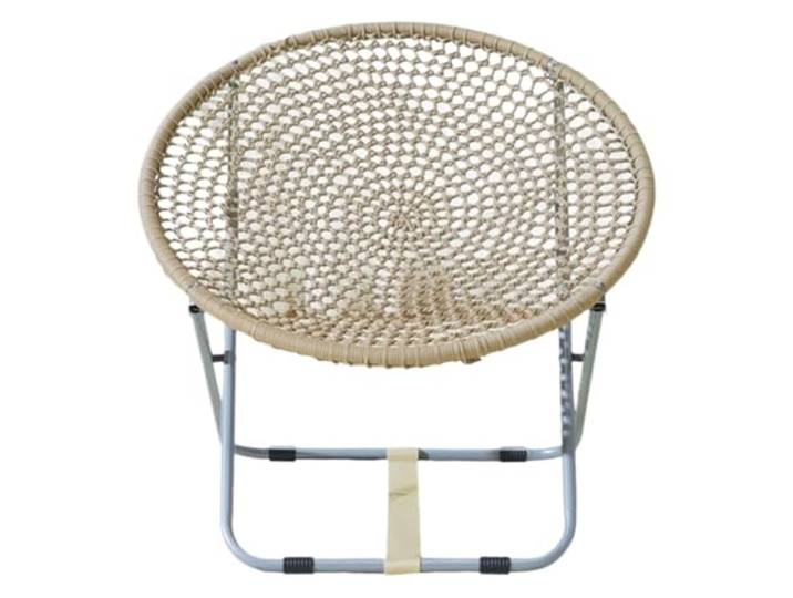 Klappbarer Moon Chair, tragbarer, aus Seil gewebter Lazy Seat Indoor Seilgewebt, faltbares Design, Mondform, tragbar, leicht, drinnen und draußen