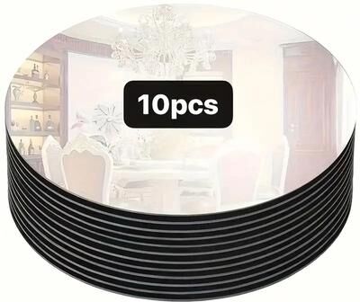 Inspired Finds Round Acrylic Mirror Plates For Table Centerpieces 12 In