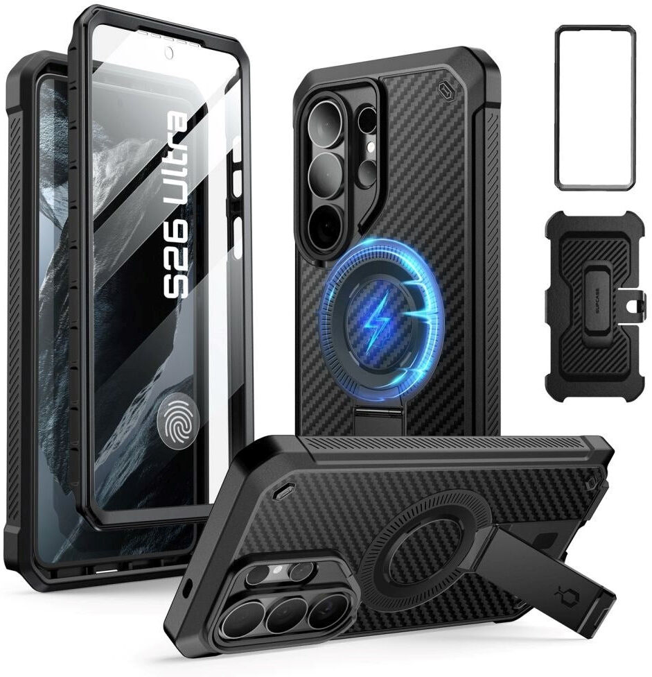 Samsung Galaxy S26 Ultra Supcase Unicorn Beetle Pro Cover m. Indbygget Skærmbeskyttelse - MagSafe Kompatibel - Sort