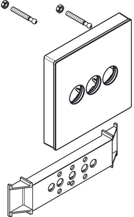 Hansgrohe Rosette 155/155mm Shower Select Glas 92624400 Thermostat UP 3 Verbraucher weiß/chrom
