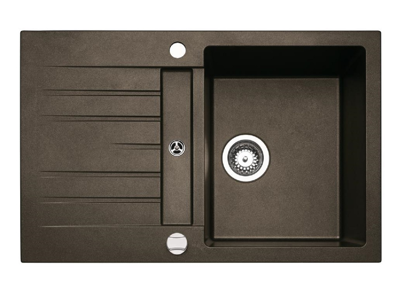 Naber Spoelbak CORTO 780 Espresso met excenteraansluiting en Cin-nagranit