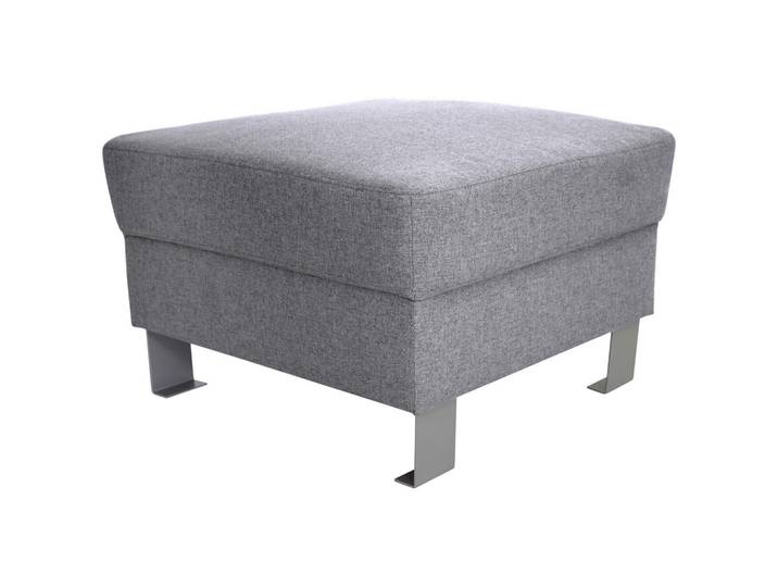 Xora Hocker, Hellgrau, Metall, quadratisch, 62x41x62 cm, Stoffauswahl, erweiterbar (Typenauswahl), Wohnzimmer, Hocker, Sitzhocker