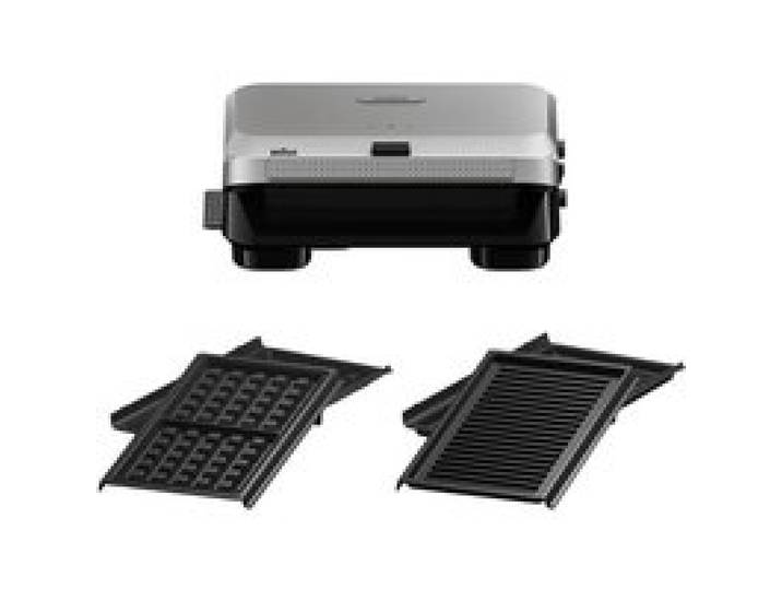 Grille-Pain - LAMPESECOENERGIE - SM5006 - 800 Watts - Plaques en Fonte dAluminium - Grill et Gaufre