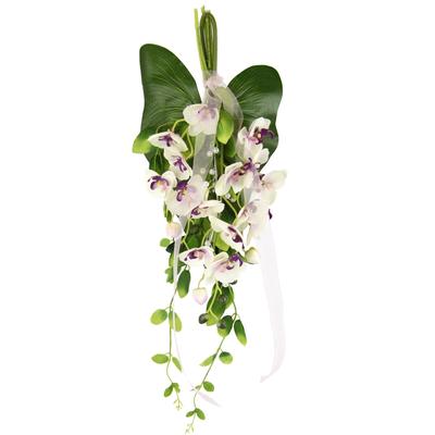 Kunstblume I.GE.A. "Orchidee", lila (violett,weiß), B:20cm H:60cm L:9cm, Obermaterial: 90% Polyester, 10% Kunststoff, Kunstpflanzen, Zum Hängen oder Tischdeko Mittelstücke Wanddeko